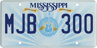 MS license plate MJB300