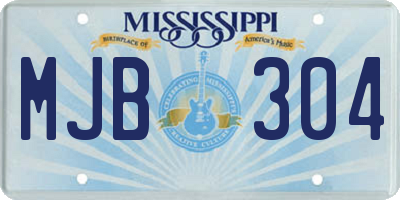 MS license plate MJB304