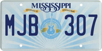 MS license plate MJB307