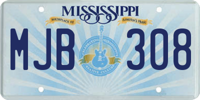 MS license plate MJB308