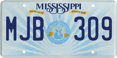 MS license plate MJB309