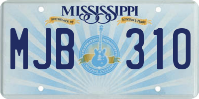 MS license plate MJB310