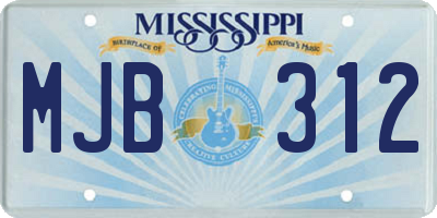 MS license plate MJB312