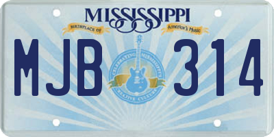 MS license plate MJB314