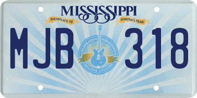 MS license plate MJB318