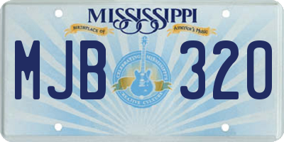 MS license plate MJB320