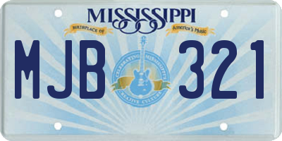 MS license plate MJB321