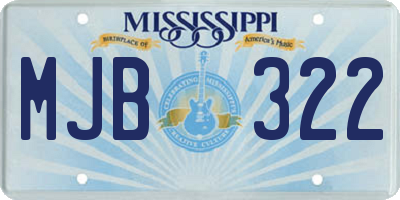 MS license plate MJB322