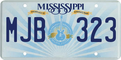 MS license plate MJB323
