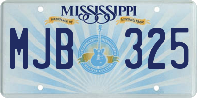 MS license plate MJB325