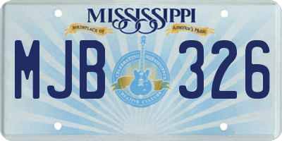 MS license plate MJB326