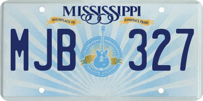 MS license plate MJB327