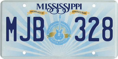 MS license plate MJB328