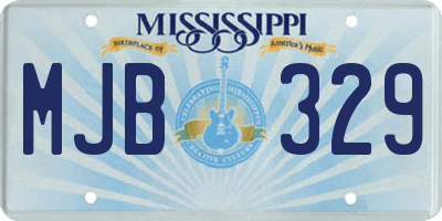 MS license plate MJB329