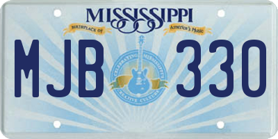 MS license plate MJB330