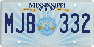 MS license plate MJB332