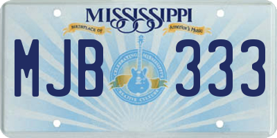 MS license plate MJB333