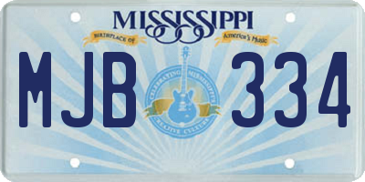 MS license plate MJB334