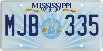 MS license plate MJB335