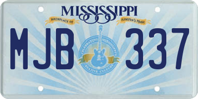 MS license plate MJB337