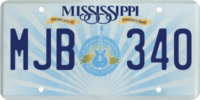 MS license plate MJB340