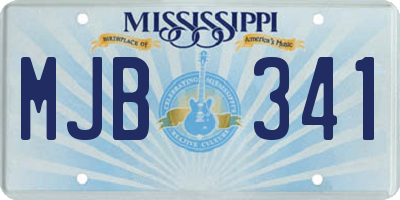 MS license plate MJB341