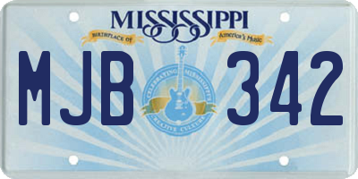 MS license plate MJB342