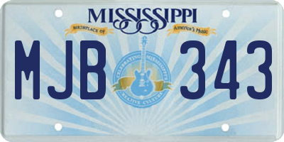 MS license plate MJB343