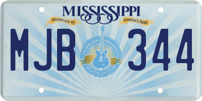 MS license plate MJB344
