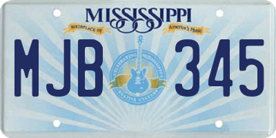 MS license plate MJB345