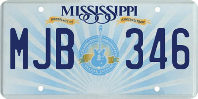 MS license plate MJB346