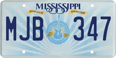 MS license plate MJB347