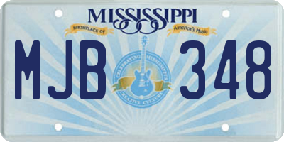 MS license plate MJB348