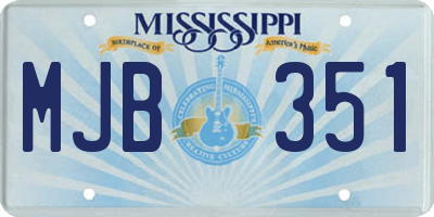 MS license plate MJB351