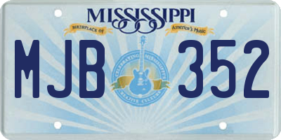 MS license plate MJB352