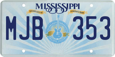 MS license plate MJB353