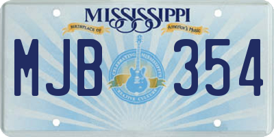 MS license plate MJB354