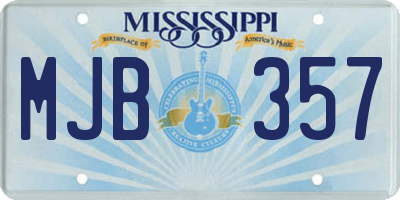 MS license plate MJB357