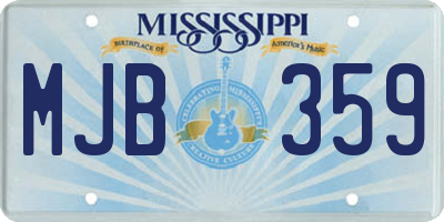MS license plate MJB359