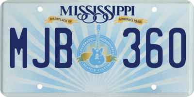 MS license plate MJB360