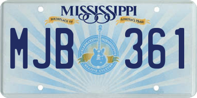 MS license plate MJB361