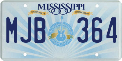 MS license plate MJB364