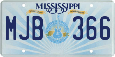 MS license plate MJB366