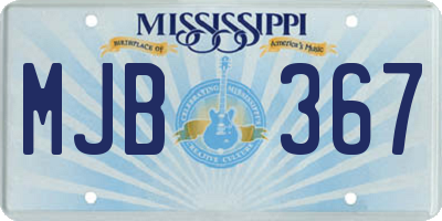 MS license plate MJB367