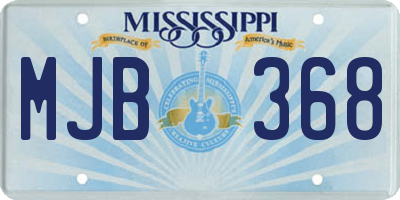 MS license plate MJB368