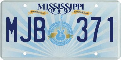 MS license plate MJB371