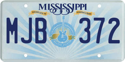 MS license plate MJB372