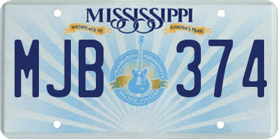 MS license plate MJB374