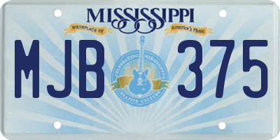 MS license plate MJB375
