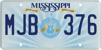 MS license plate MJB376